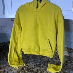 ALO Yoga Vibrant Yellow Half-Zip Sweatshirt